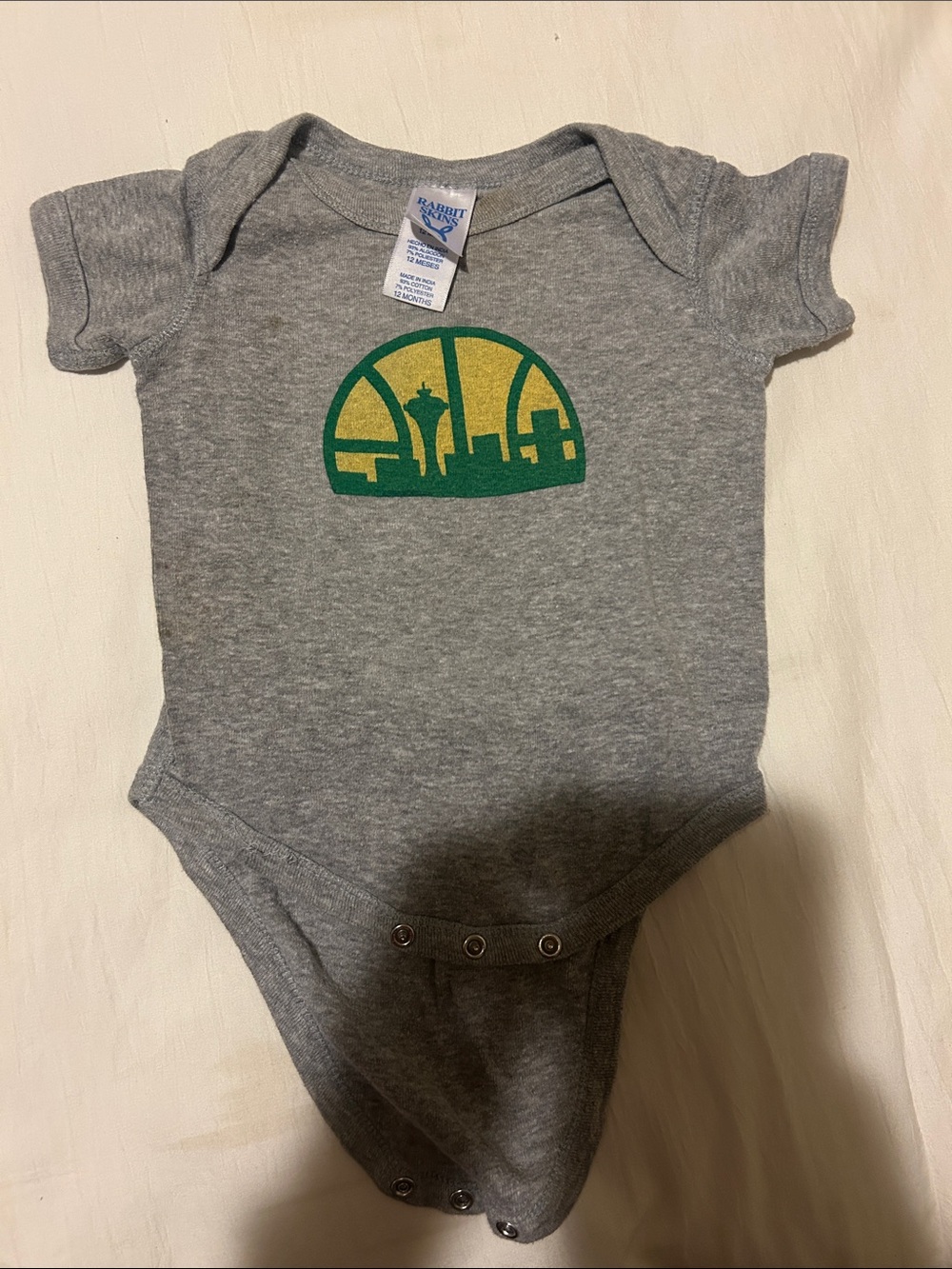 Rabbit Skins Sonics Gray Baby One-Piece